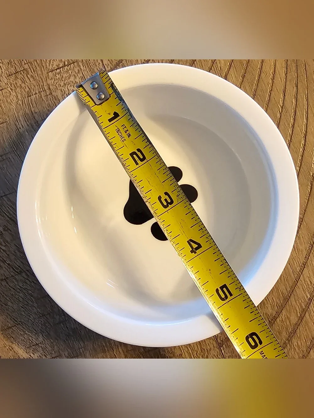 2 Ceramic Paw Print Pet Bowls Puppy Small Dog Cat 5.5